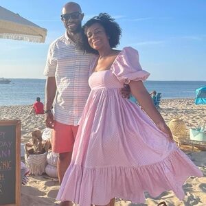 Selkie Pink Ice Cream Gingham French Puff